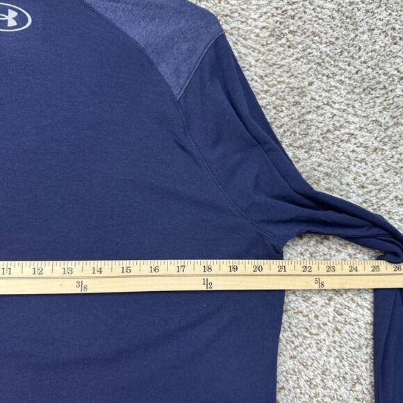 Under Armour 1/4 Zip Fleece Shirt Men's Medium Blue Lightweight Pullover New - Picture 13 of 16